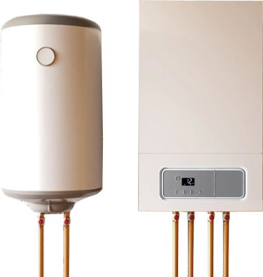 Close-up of new boiler control panel installed by Blue8 Gas Services.