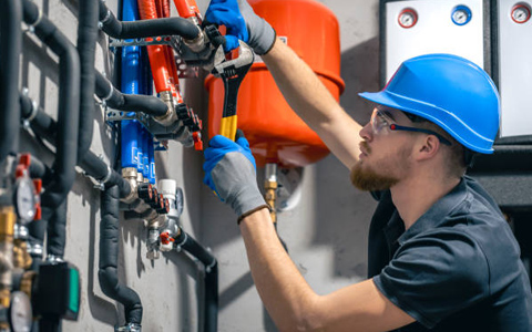 Close-up of tools and boiler parts used by Blue8 Gas Services engineers.